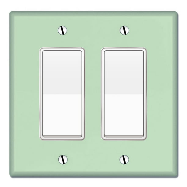WIRESTER 3-Gang Solid Mint Green 1-Gang Decorator and 2-Gang Toggle Light Switch Plate/Wall Plate Cover WIRESTER 3-Gang Solid Mint Green 1-Gang Decorator and 2-Gang Toggle Light Switch Plate/Wall Plate Cover